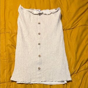 Elegant Cream Button-Down Skirt